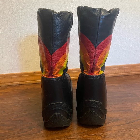 Vintage 80s Retro Rainbow Striped Moon Boots Snow Boots Women’s 11 - Picture 5 of 11